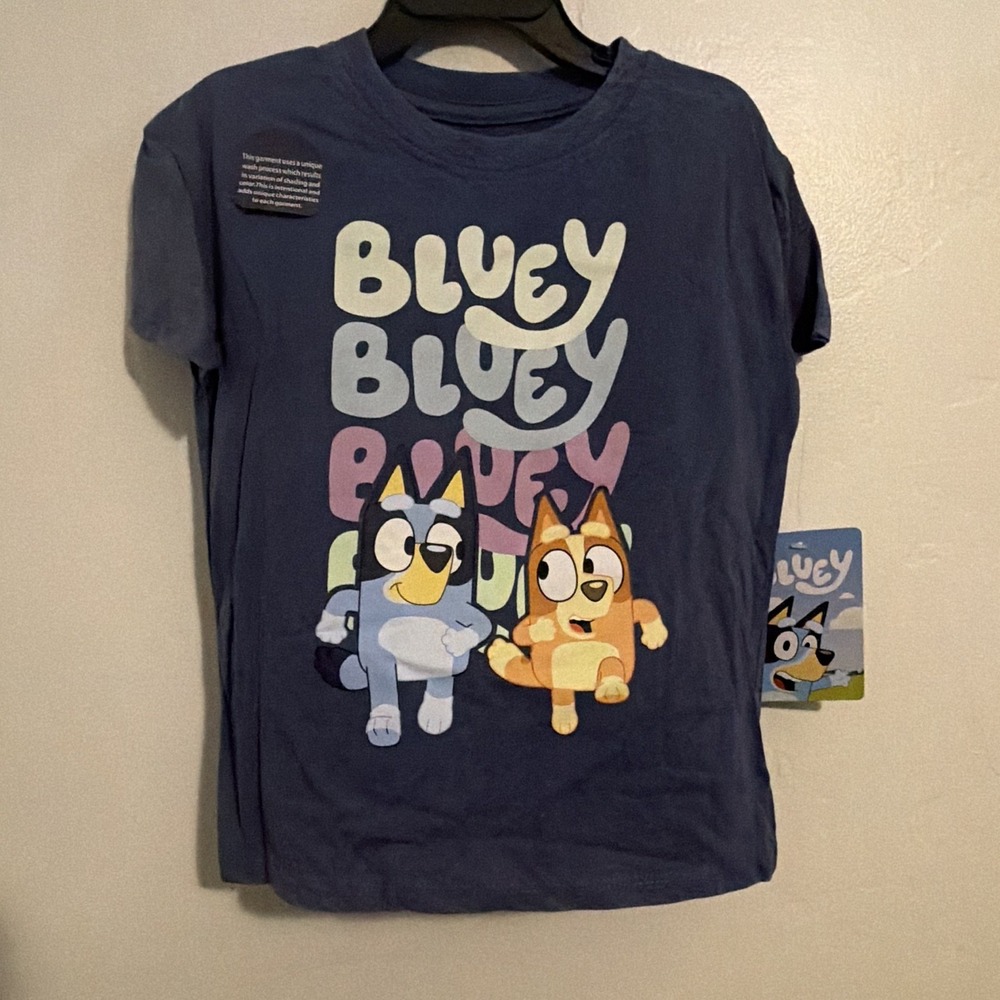 Bluey Bingo Graphic Cotton Crew Neck Short Sleeve T-Shirt Blue 5T - Picture 6 of 8